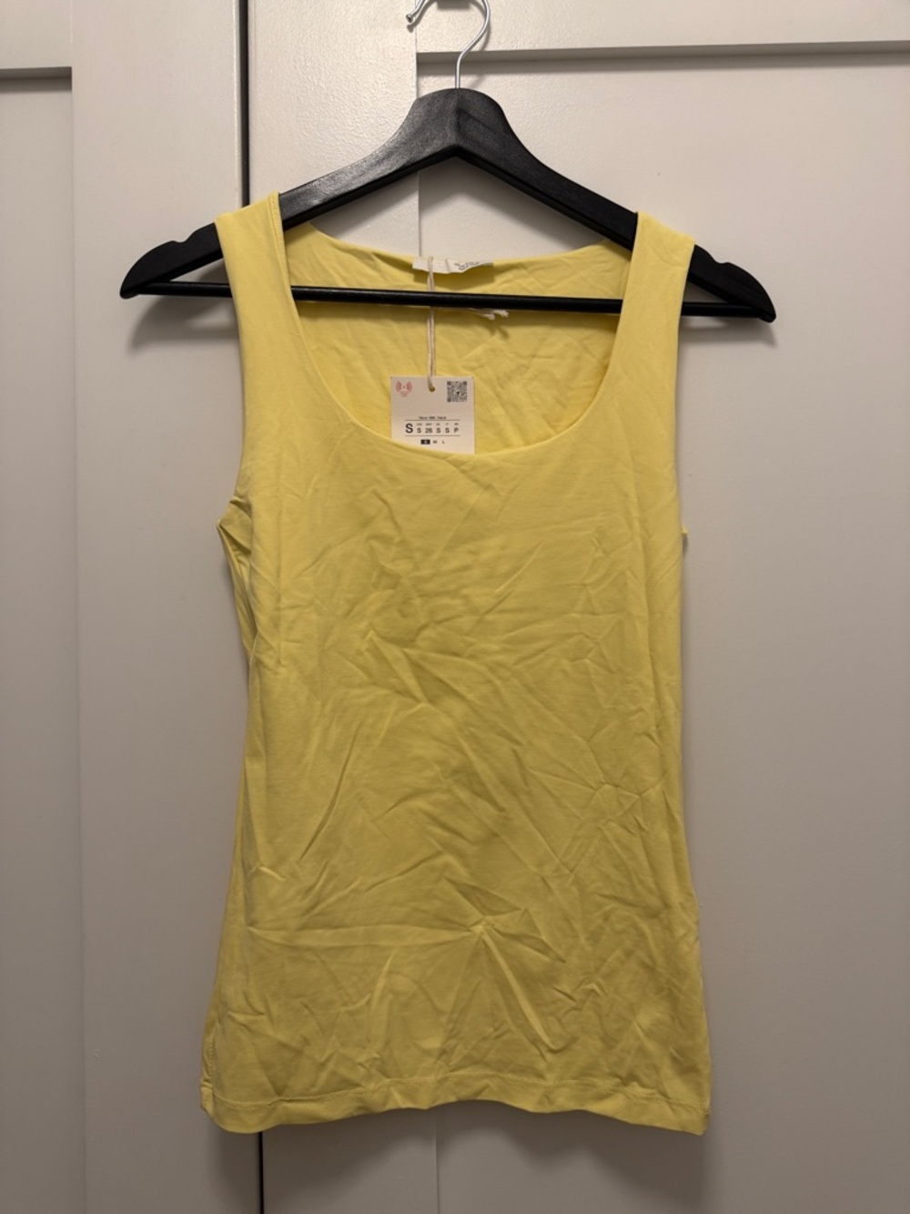 ZARA Butter Yellow Scoop Neck Tank Top